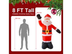 Figura inflable de Papá Noel con 9 luces LED, impermeable