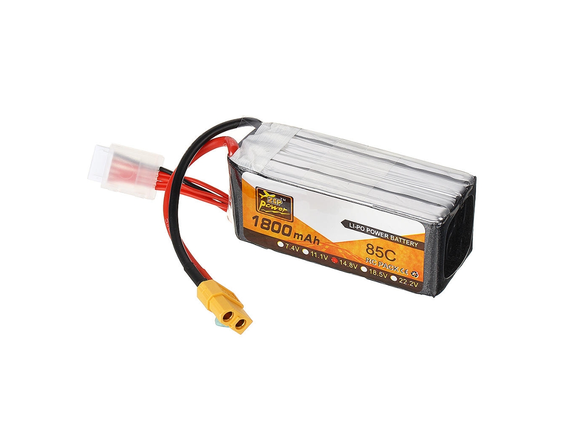 Batería Lipo Zop Power de 14,8 V, 1800 mAh, 85 C, 4 s, conector XT60 para dron FPV RC