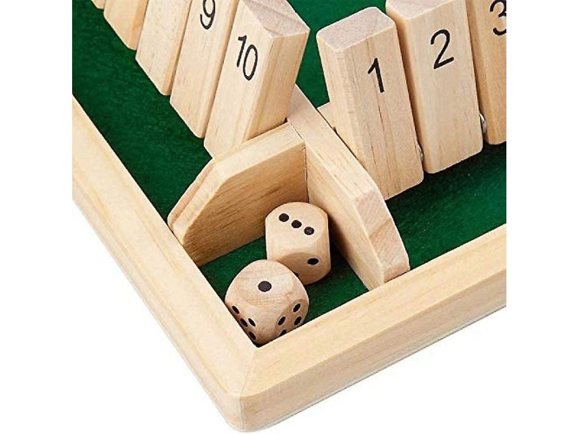 Juego De Mesa De Madera Shut The Box Para 4 Jugadores: Juego De Dados Familiar Tradicional Con Aprendizaje De Matemáticas.
