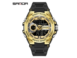 Reloj Electrónico Deportivo Multifuncional Luminoso Para Hombre (negro Y Dorado), Resistente Al Agua, Estilo Harajuku.