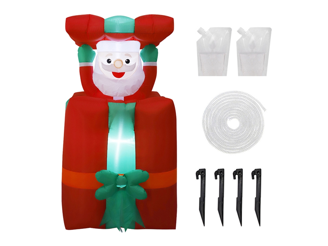 Adorno navideño inflable de 1,5 metros con luces LED para jardín