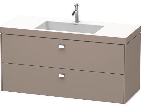 Lavamanos DURAVIT Brioso de 120,0x48,0 cm 2 cajones incl. hueco para sifón y delantal sin rebosadero con banco con agujero para grifo 1 agujero