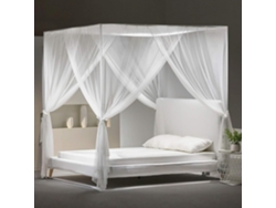 Elegante dosel de cama de princesa, mosquitero de esquina con borlas colgantes para camas tamaño queen/king, material de poliéster transpirable y ligero.