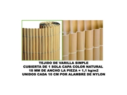 Bambu cañizo pvc 1 cara 18 mm color natural 100x500 cm   mz8006