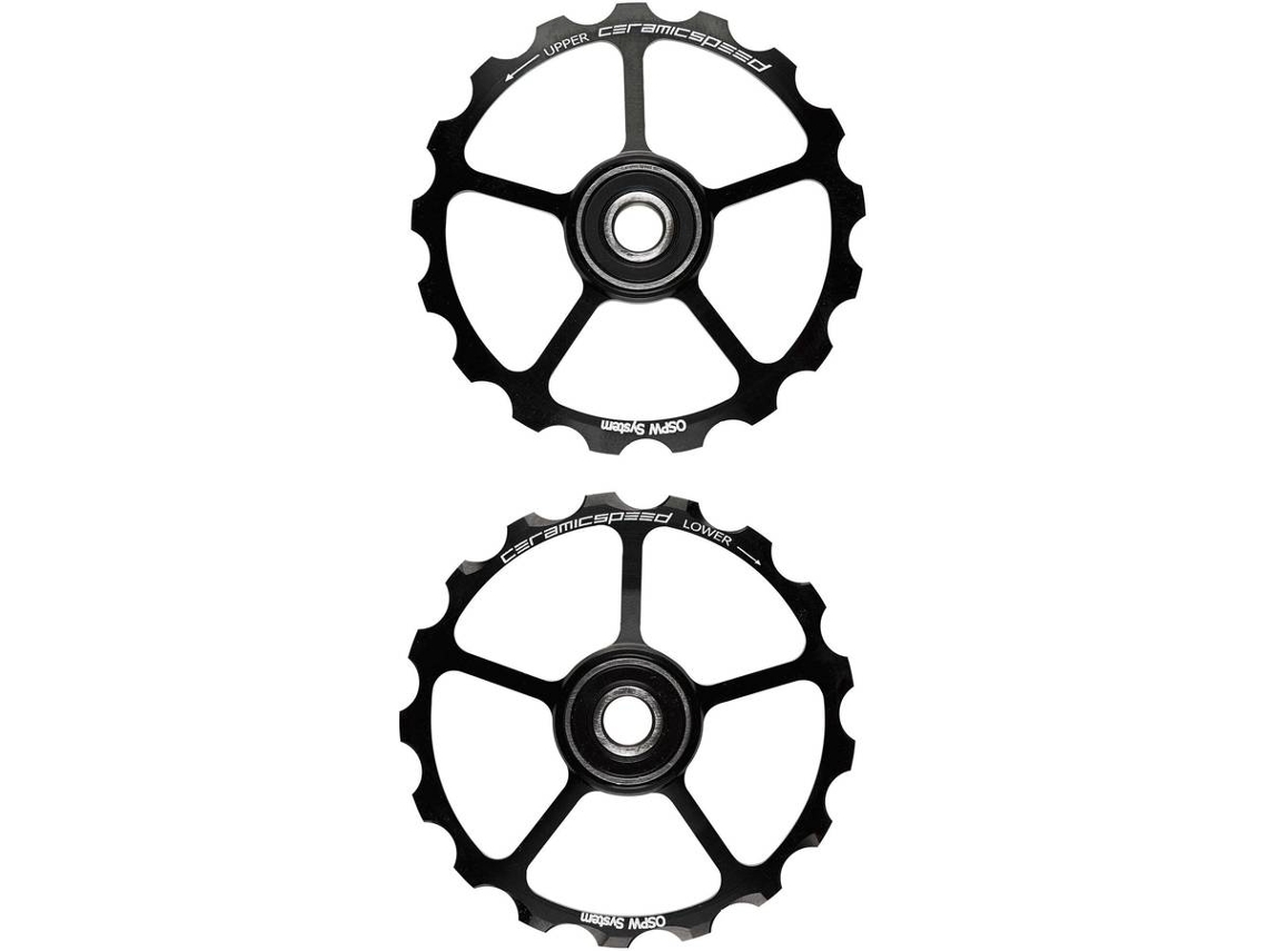 Roller CERAMICSPEEDs Ruedas de Polea de Repuesto 17+17 (Negro - TU)
