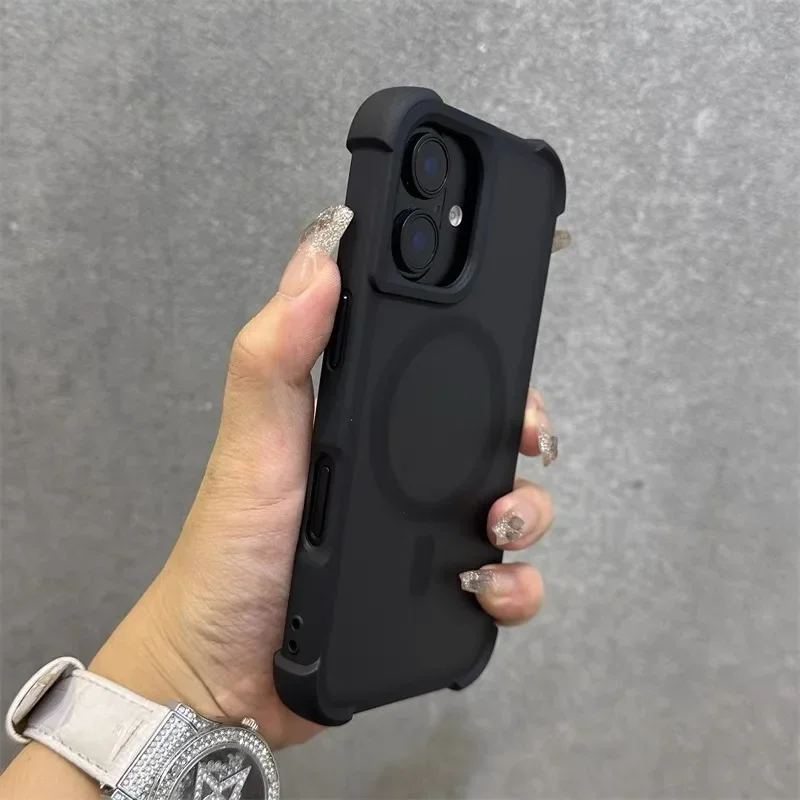 (para Iphone 14 Plus, Negro) Funda Protectora, Compatible Con Carga Inalámbrica Y Fijación Magnética Magsafe.