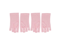 2 pares de guantes anti-UV para lámpara de uñas, transpirables y reutilizables, guantes UV para lámpara de uñas/rosa GOKOCO