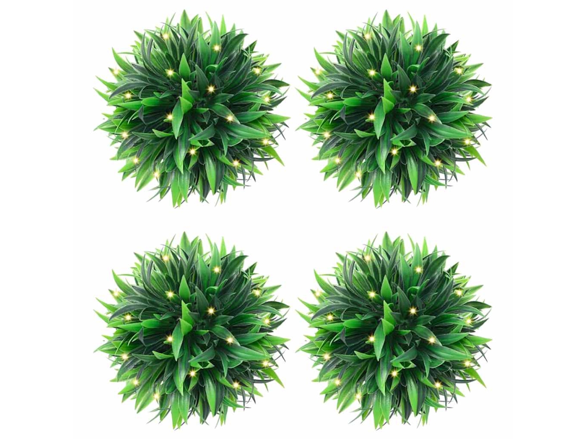 Conjunto 4 Bola De Boj Artificial VIDAXL Verde Polietileno