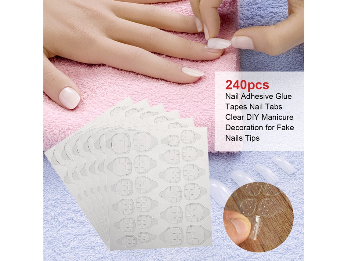240 Unidades De Cintas Adhesivas Para Uñas Falsas Claras, Pegatinas De Doble Lado Para Manicura Diy Decoración