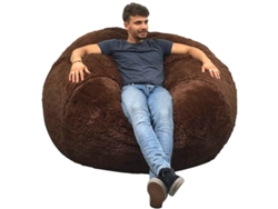 Puf Gigante De Pelo Desenfundable Marrón 140 Cm