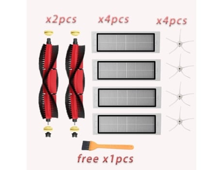Accesorios de vacío filtro Hepa cepillo principal cepillo lateral piezas para Xiaomi Roborock S5 Max S50 S51 S55 S6 S60 S6 Pure S5Max E25 E35