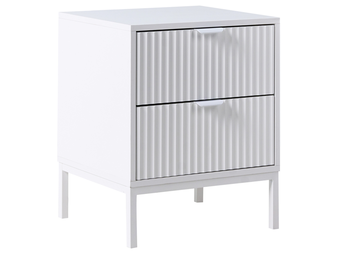 Mesita de noche Beliani Adelaide con 2 cajones en MDF blanco 40x45x55
