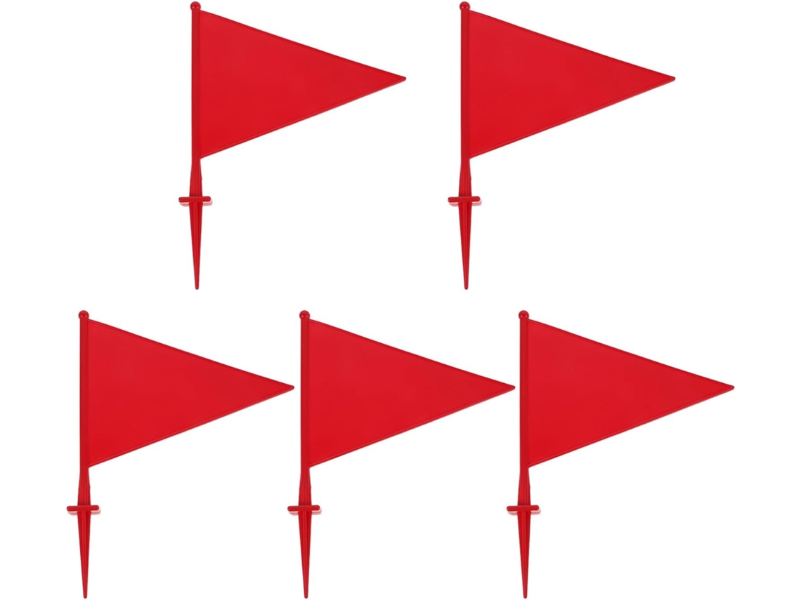Juego De 5 Banderines Rojos Para Jardín, Fabricados En Plástico Abs Resistente Y De Alta Visibilidad.