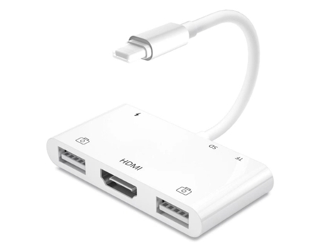 Adaptador HDMI para iPhone concentrador USB HDMI blanco BISBISOUS