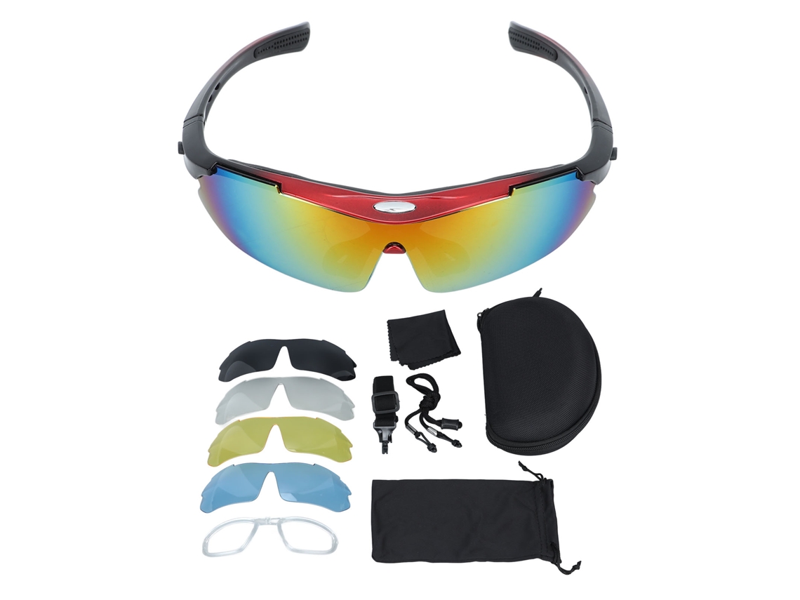 Gafas polarizadas para ciclismo, pesca, ciclismo de montaña y acampada al aire libre, color rojo medio.