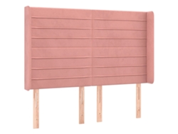 Cabecero de cama de terciopelo con solapas 147x16x118/128 cm Rosa MAISON EXCLUSIVE