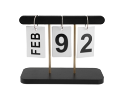 Calendario vertical perpetuo reutilizable, decoración para el hogar y la oficina, de madera, negro, grande.