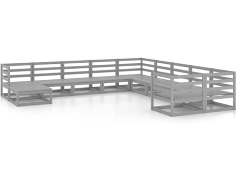 Conjunto 11 de muebles de jardín VIDAXL madera maciza de pino