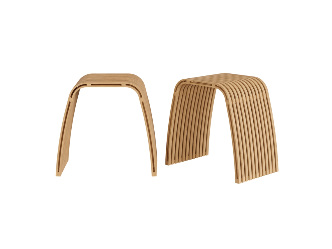 Juego De 2 Taburetes Baño Jysa Bambú 45x50x31cm - Natural [EN.CASA]