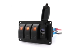 Panel De Luz Led Triple Para Vehículos/embarcaciones De 12 V Con Cargador De 3,4 A