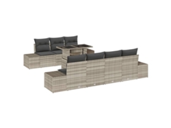 Maison Exclusive - Conjunto De Sofá De Jardín 8 Pcs Gris Claro Y Gris Oscuro