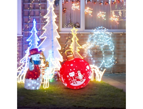 Adorno de Navidad Adornos Navideños Inflables Bola Decoración Brillante Vacaciones Patio Porche Árbol