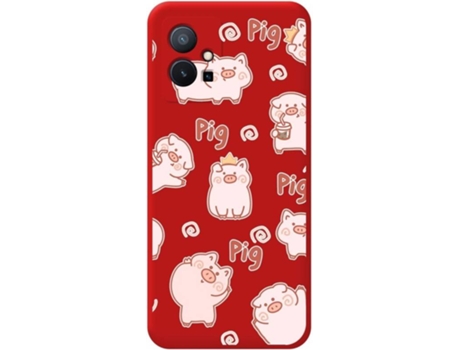 Carcasa para Vivo Y55 5G TUMUNDOSMARTPHONE Silicona Líquida Dibujos Rojo