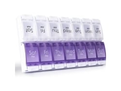 Organizador Semanal De Pastillas, Grande, Para Dos Tomas Al Día, Con Botón De Fácil Apertura Para Medicamentos, Vitaminas Y Suplementos.