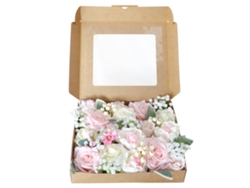 KOFIHETY Caja de flores artificiales para boda fiesta regalo - Estrellas bebé rosa pálido