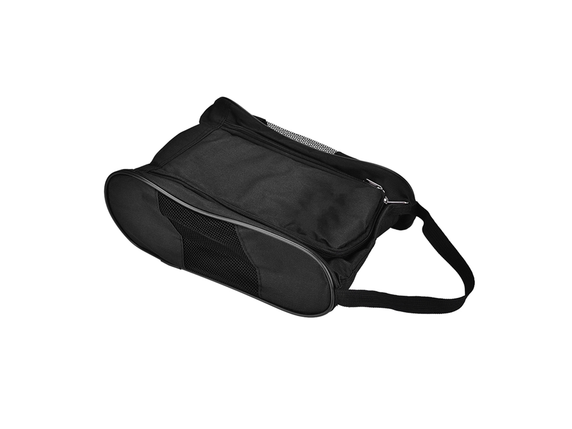 Bolsa Portátil Para Zapatos De Golf, Nailon Transpirable, Doble Cremallera, Estilo Sencillo, Color Negro.