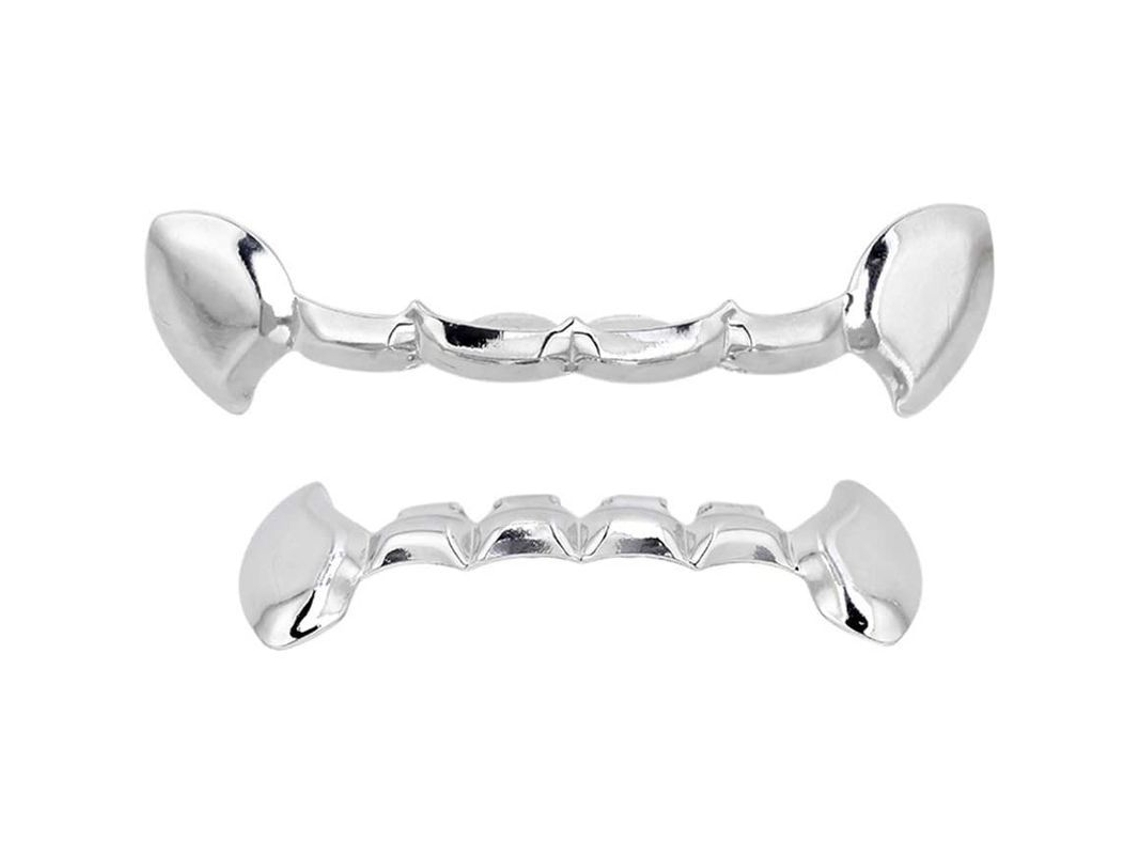 Juego De Parrillas Dentales De Oro Y Plata De 18 Quilates Estilo Hip Hop Con Colmillos De Vampiro Para Hombres Y Mujeres.