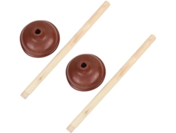 Limpiador de desagües de goma de 2 piezas con mango, accesorio para limpieza de tuberías. Gokoco