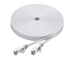 Cable Ethernet plano y ultrafino para red LAN de extensión. Mdug (blanco, 1,5 m).