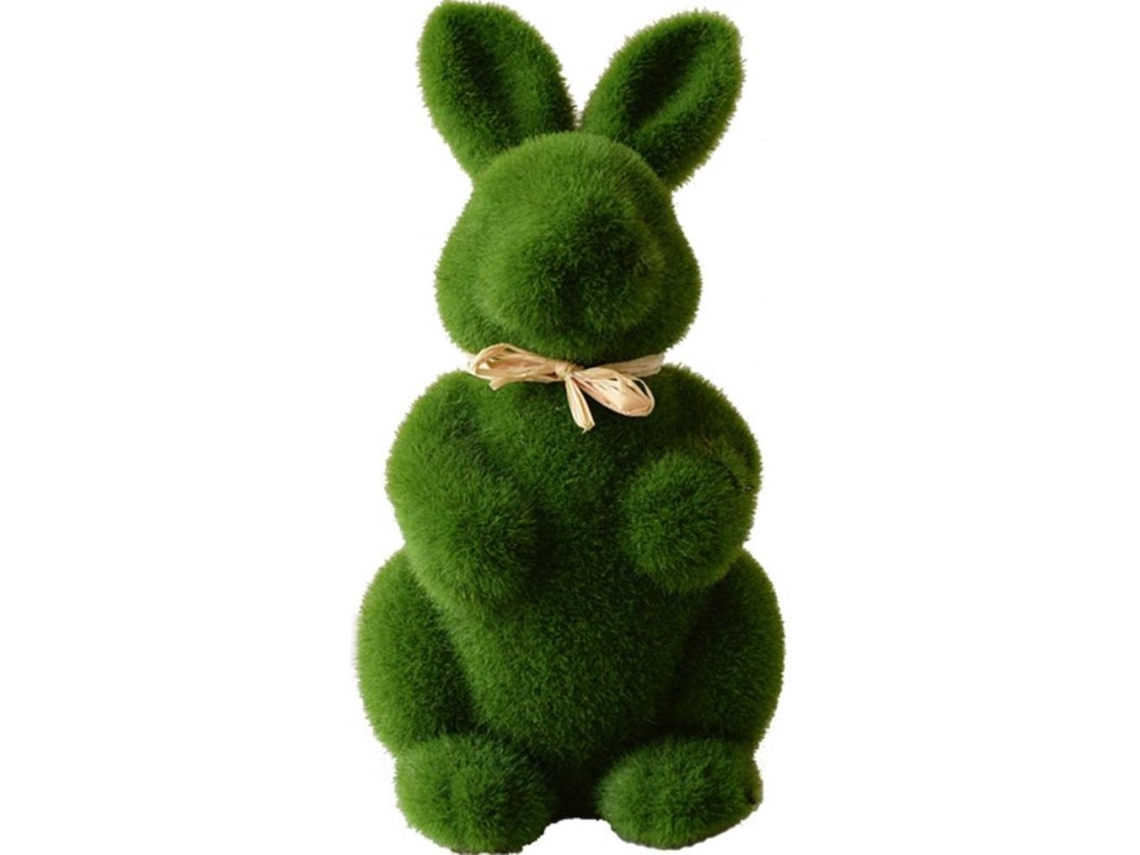 Estatua De Conejo De Musgo Artificial, Decorativa, Para Jardín, Hogar U Oficina, Ligera Y Duradera.