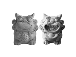 Rebe - 2 unidades de mini bule de pedra ornamental em formato de leão para decoração de casa, mesa ou aquário.