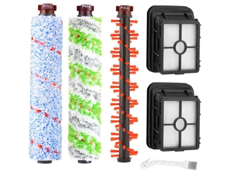 Piezas de filtro reemplazables para aspiradora Bissell Crosswave, rollo de cepillo multisuperficie, rollo de cepillo de filtro de vacío, rollos de ...