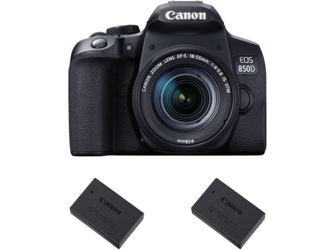 Kit Cámara Réflex CANON EOS 850D + EF-S 18-55mm f/4-5.6 IS STM + 2 LP-E17