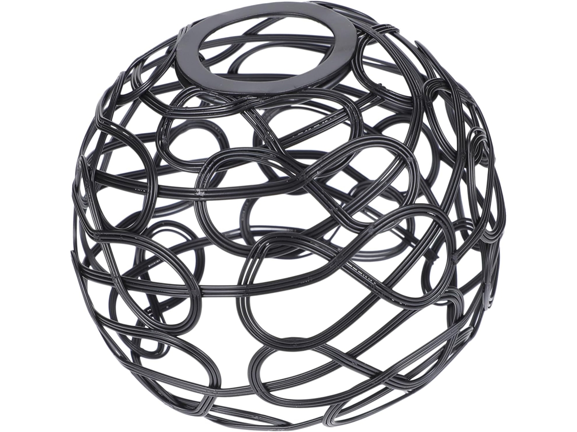 Pantalla De Lámpara Colgante De Metal Negro, Jaula Tejida Transparente, Cubierta Decorativa Para Lámpara, Pequeña Hueca