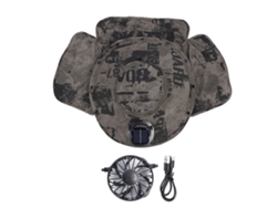 Sombrero Para El Sol Con Ventilador Solar Recargable Upf50, Ala Ancha Ajustable Para Pesca, Color Tinta Verde.