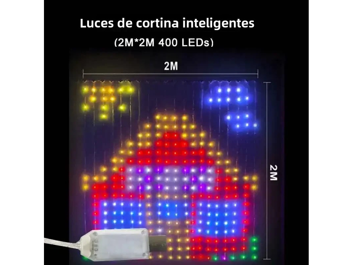 Lámpara inteligente tipo encaje, controlada mediante aplicación Bluetooth. MDUG (2x2 USB con LED M400)
