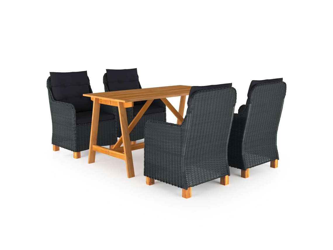 Juego de comedor de jardín de 2 piezas en gris oscuro, Dkd Home Decor