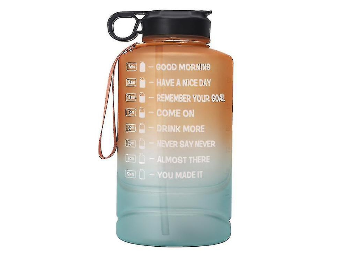 Botella De Agua Motivacional De 2,2 L, Boca Ancha, Botella Deportiva Portátil Con Gradiente Rosewell