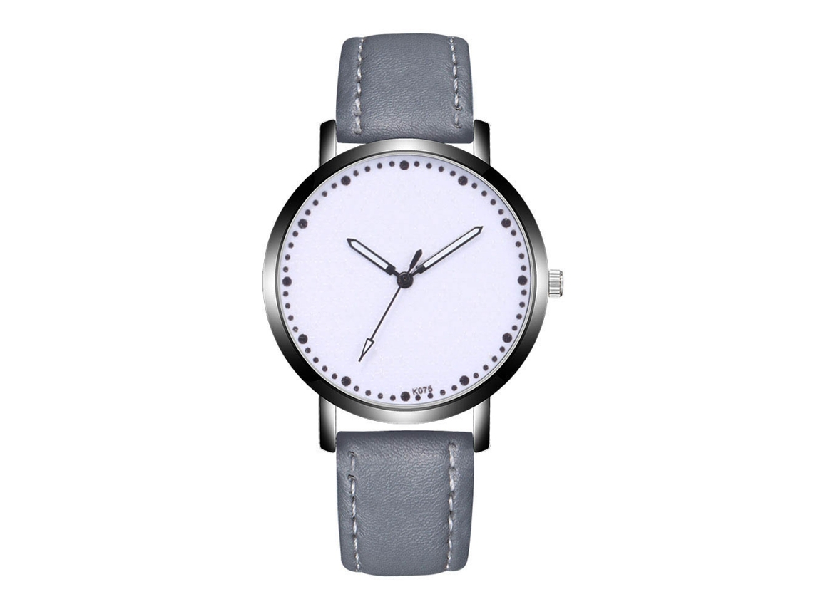 Reloj De Pulsera De Aleación Analógico De Cuarzo Con Dial Redondo Para Parejas Gris