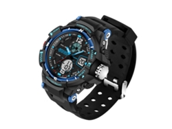 Reloj Electrónico Multifuncional Impermeable Con Doble Display Snada (hombre Negro Azul)
