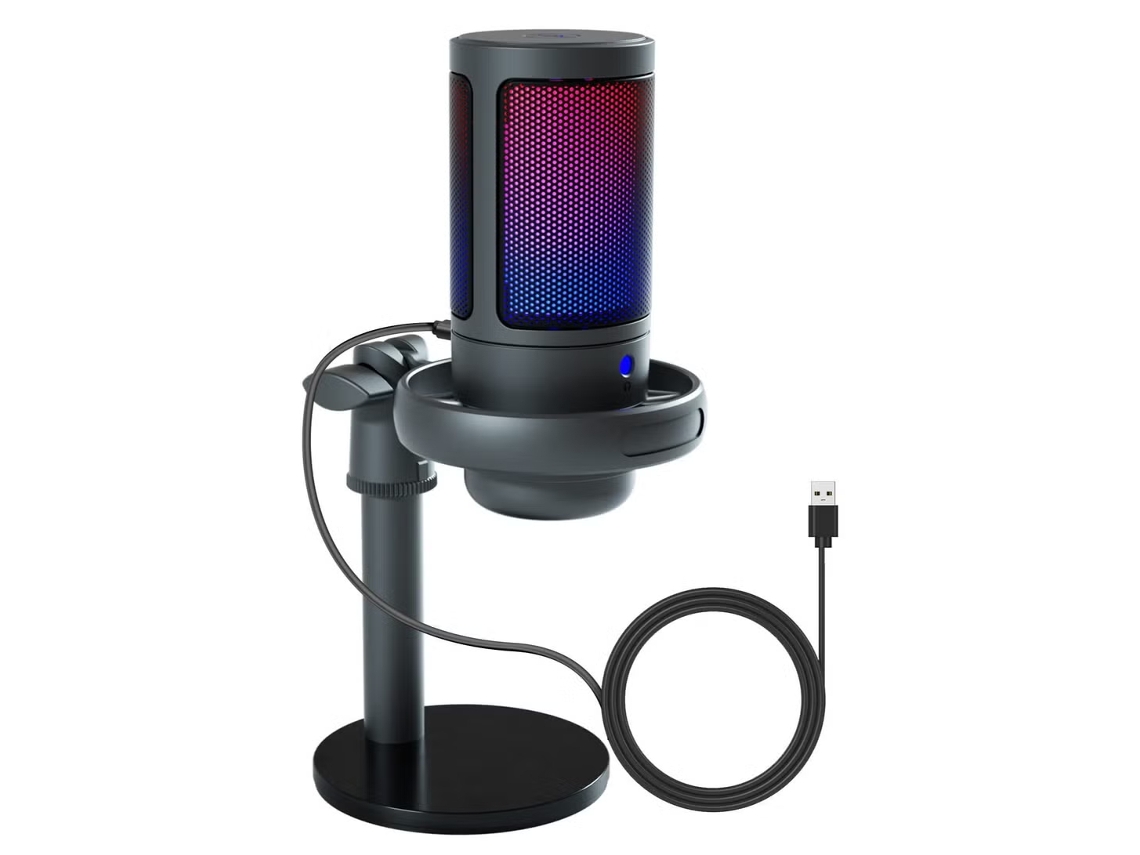 Micrófono Para Pc, Micrófono Para Podcast Con Luz Rgb, Botón De Silencio Y Perilla De Ganancia Compatible Con Ps4/ps5, Mac Y Teléfono. Micrófono Para
