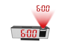 Despertador Digital de Proyección HURRISE Reloj Despertador de Espejo Digital Despertador de Reloj de Pared con Ahorro de Energía Cáscara Negra y Luz Roja