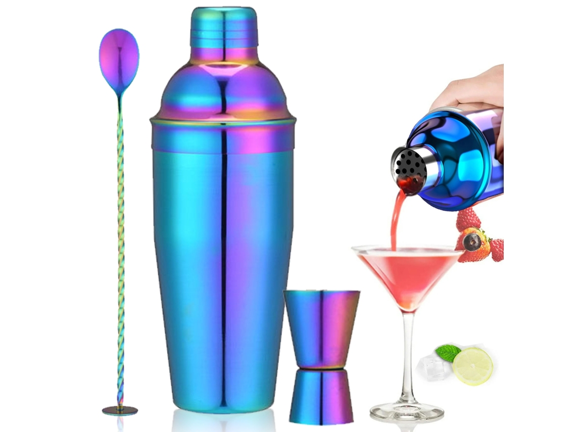 Juego De Coctelera Profesional De 750ml Mezclador De Bebidas De Acero Inoxidable Herramientas Para Hacer Cócteles Coloridas Gertiz