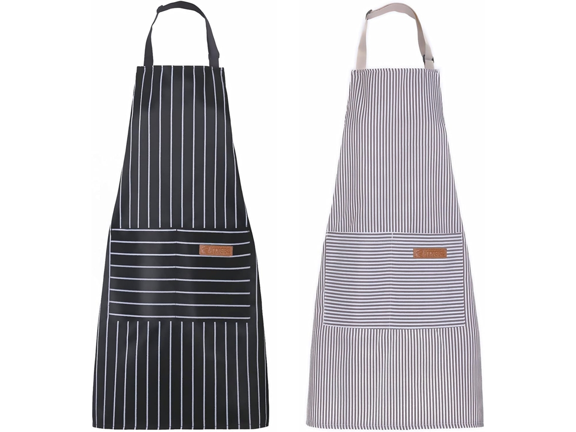 Delantal ajustable de 2 unidades con 2 bolsillos para cocina, barbacoa, horno, dibujo artístico para hombres y mujeres