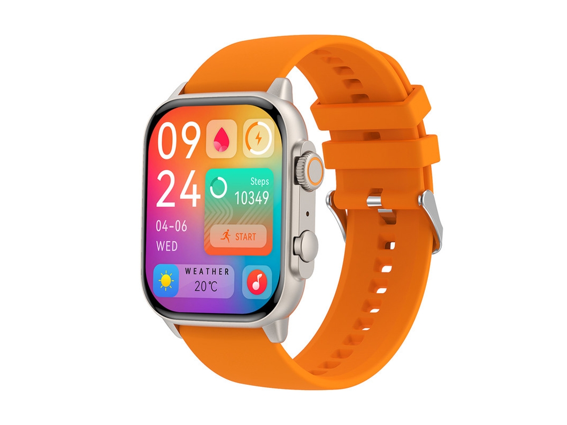 HK95 AI Reloj inteligente Voz Frecuencia cardíaca Presión arterial Azúcar en sangre Llamada Bluetooth Naranja GODTVAGT
