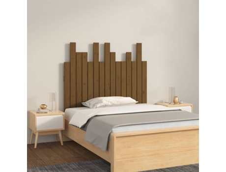 MAISON EXCLUSIVE - Cabecero cama pared madera maciza pino marrón miel 95,5x3x80 cm